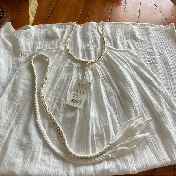 NWT Sezane Sacha 100% cotton White Maxi Dress size 36 - Picture 7 of 7